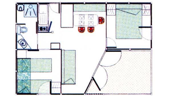 plan Chalet Rêve à louer camping La Tremblade Charente Maritime